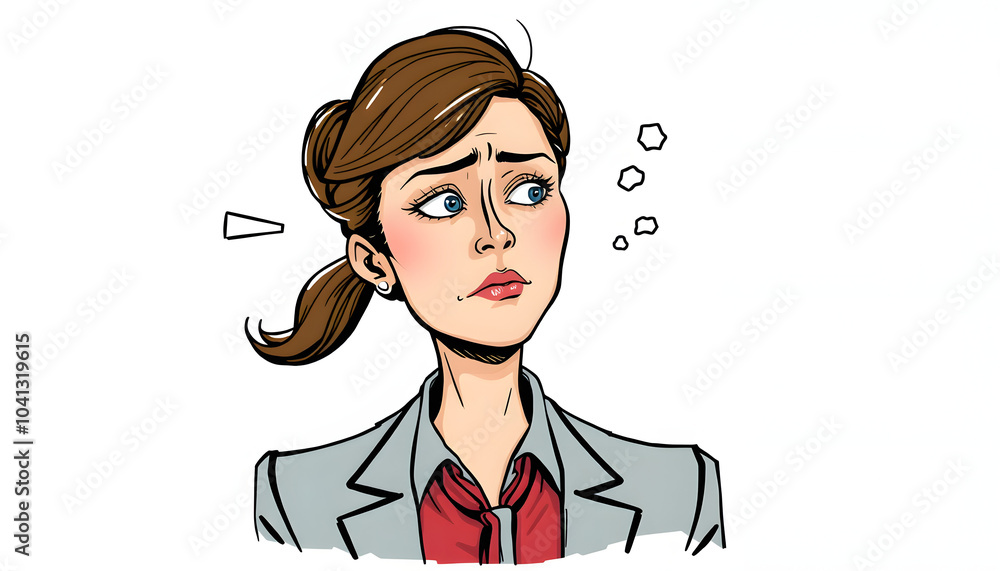 Serious business lady talking about her problems isolated with white highlights, png