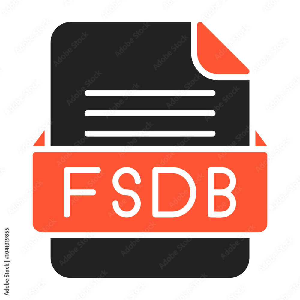 FSDB File Format Vector Icon Design FSDB File Format Vector Icon Design