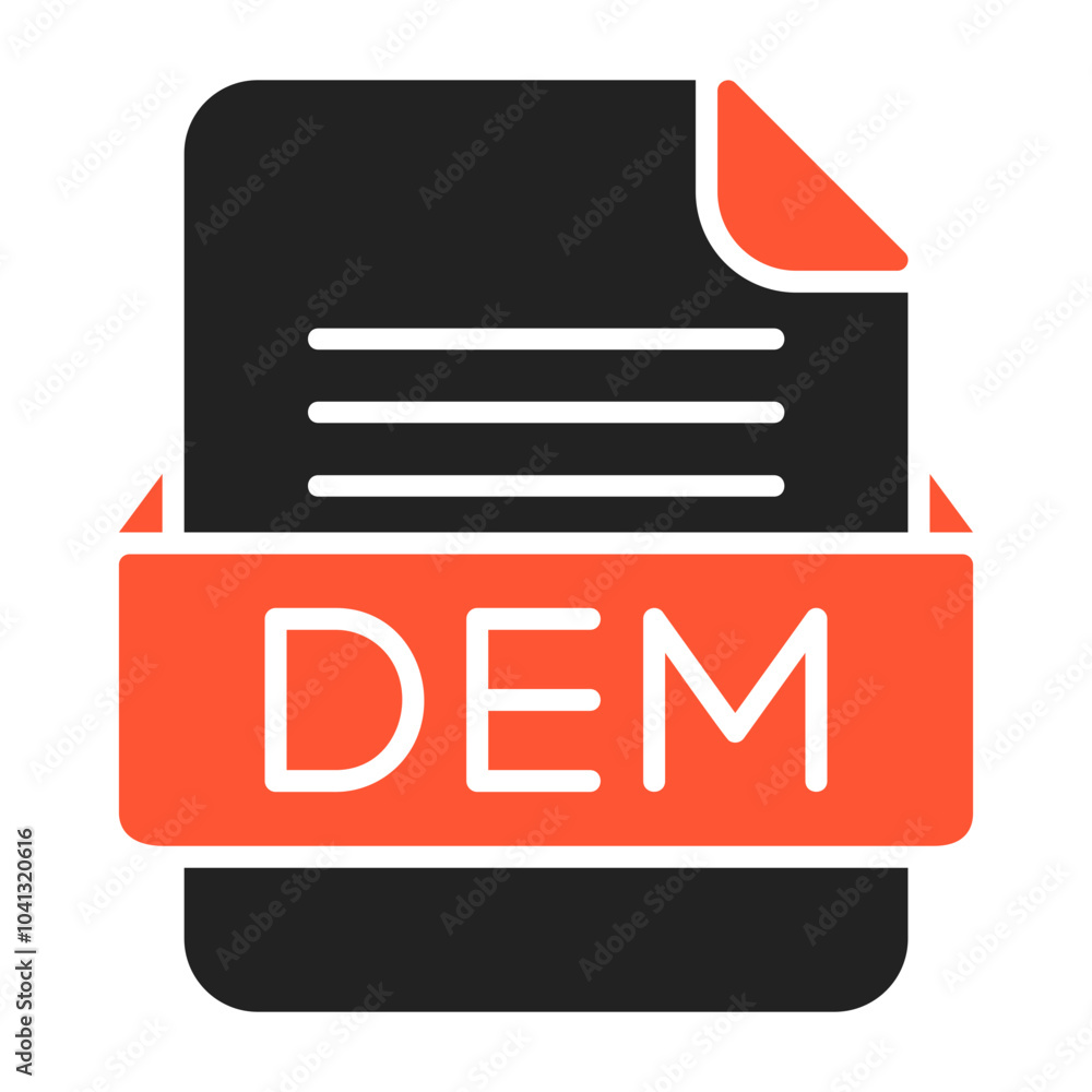 DEM File Format Vector Icon Design DEM File Format Vector Icon Design