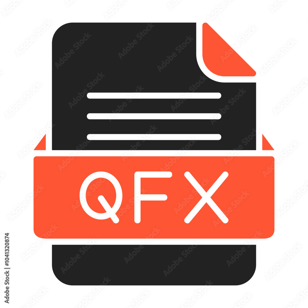 QFX File Format Vector Icon Design QFX File Format Vector Icon Design