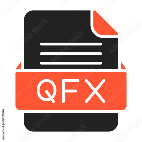 QFX File Format Vector Icon Design