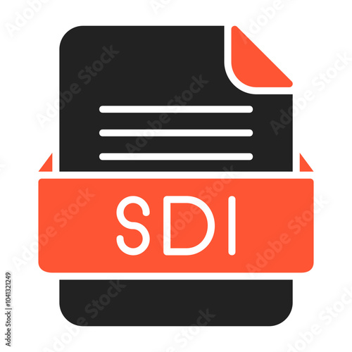 SDI File Format Vector Icon Design