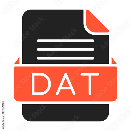 DAT File Format Vector Icon Design