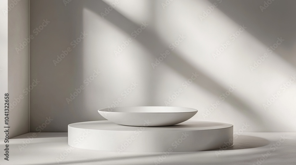 Minimalist Style Display with Round White Plate Minimalist Style Display with Round White Plate