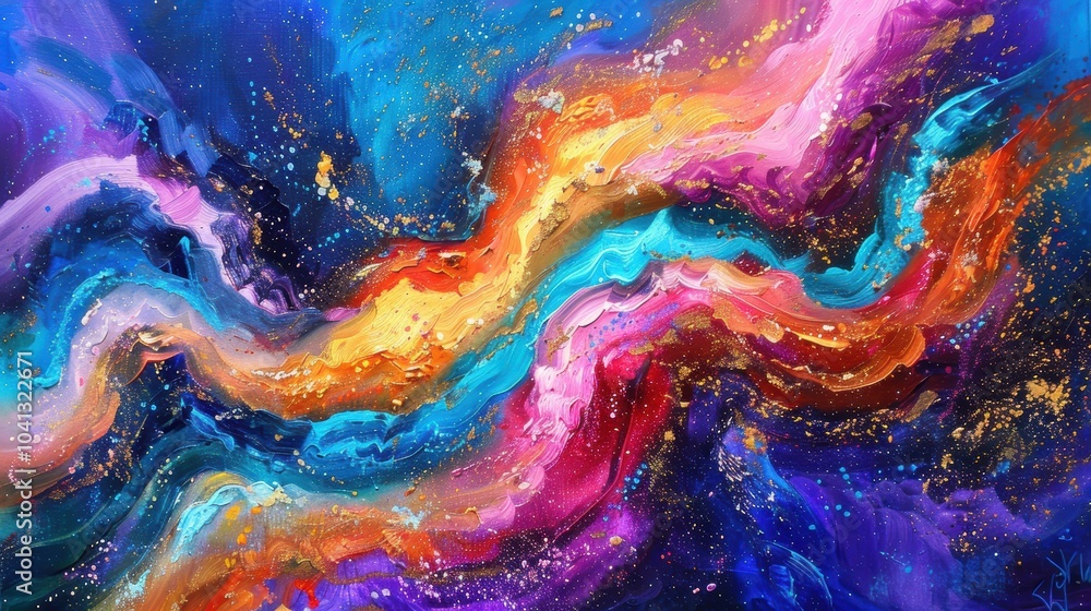 Colorful Abstract Waves in Cosmic Landscape Colorful Abstract Waves in Cosmic Landscape