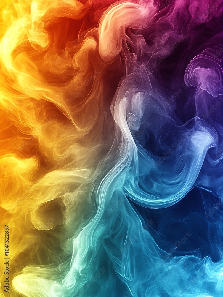 Ethereal Abstract Scene with Fluid Colorful Lines Ethereal Abstract Scene with Fluid Colorful Lines