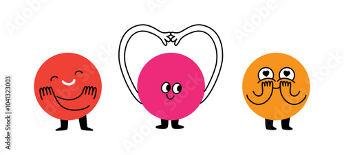 Vector logo design template and graphic elements for advertising, branding, posters and banners, funny cartoon illustrations with smiling character and mascots, abstract stickers and line icons
