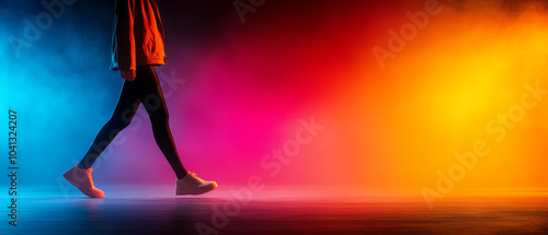 Runway Fashion Show Highlighting Stylish Outfit and Model's Dynamic Poses
