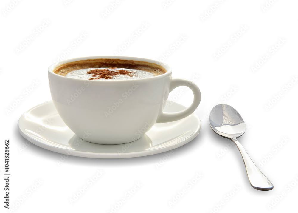 cup of cappuccino isolated on white background. This has clipping path. cup of cappuccino isolated on white background. This has clipping path.