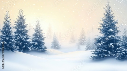 Wallpaper Mural Winter christmas background with trees covered by snow , copy space Torontodigital.ca
