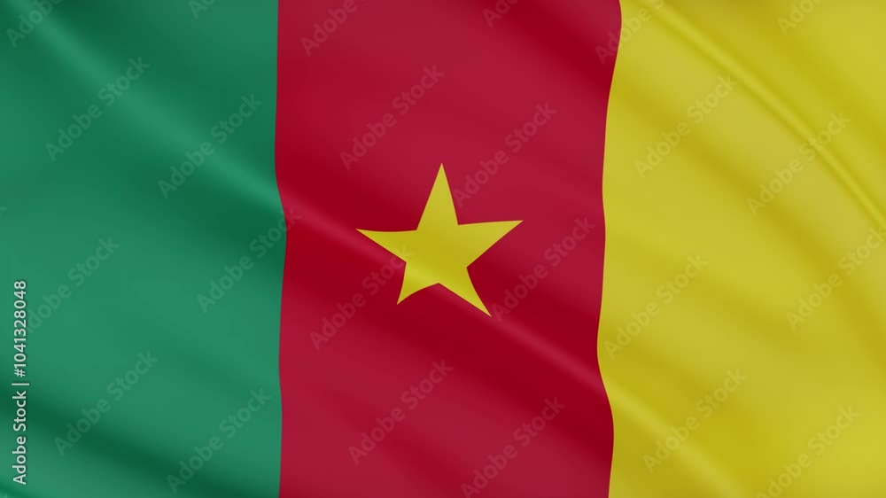 4K Flag Cameroon Realistic Waving Wind video 4K Flag Cameroon Realistic Waving Wind video
