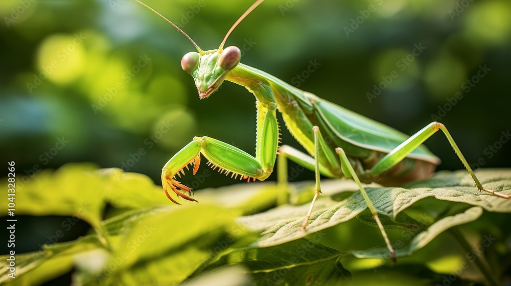 praying mantis on a branch. Macro insect photography. praying mantis on a branch. Macro insect photography.