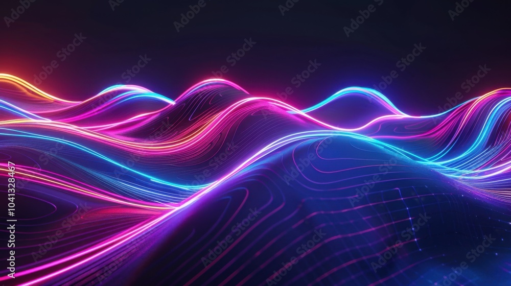 Vibrant neon waves a digital symphony of light and color Vibrant neon waves a digital symphony of light and color