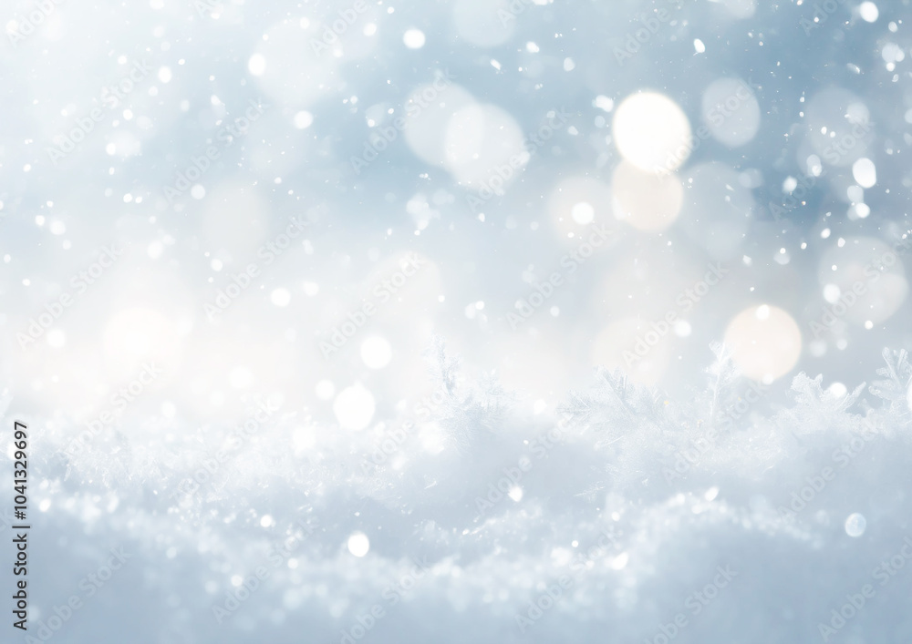 Fototapeta premium 雪と光の白い背景