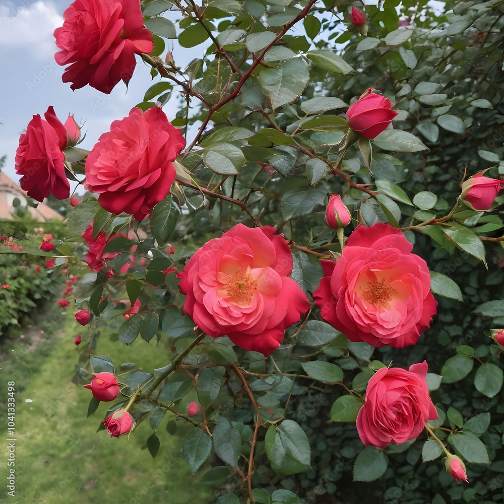 red roses in the garden red roses in the garden
