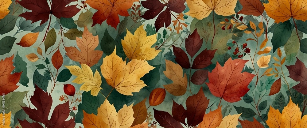 Colorful Autumn Leaves Pattern Colorful Autumn Leaves Pattern