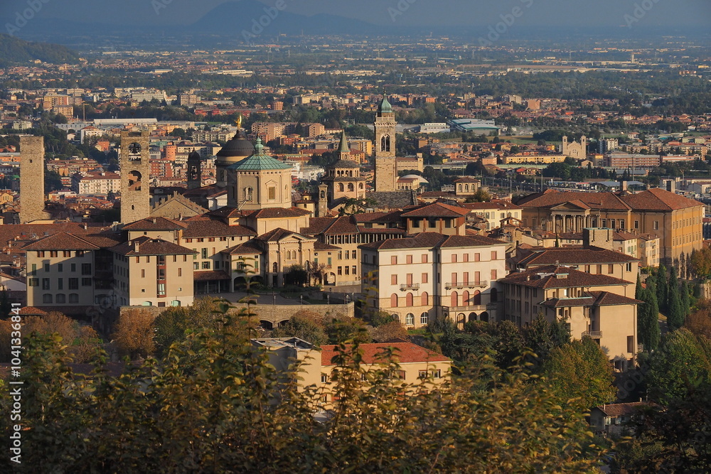  Landscape of Bergamo alta, Lombardy, Italy.