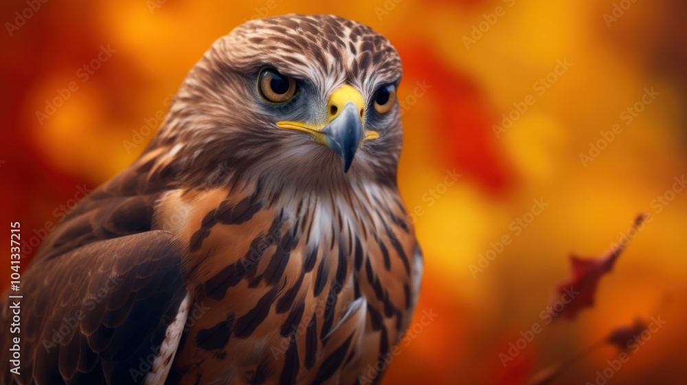 Hawk Portrait in Autumn Hawk Portrait in Autumn