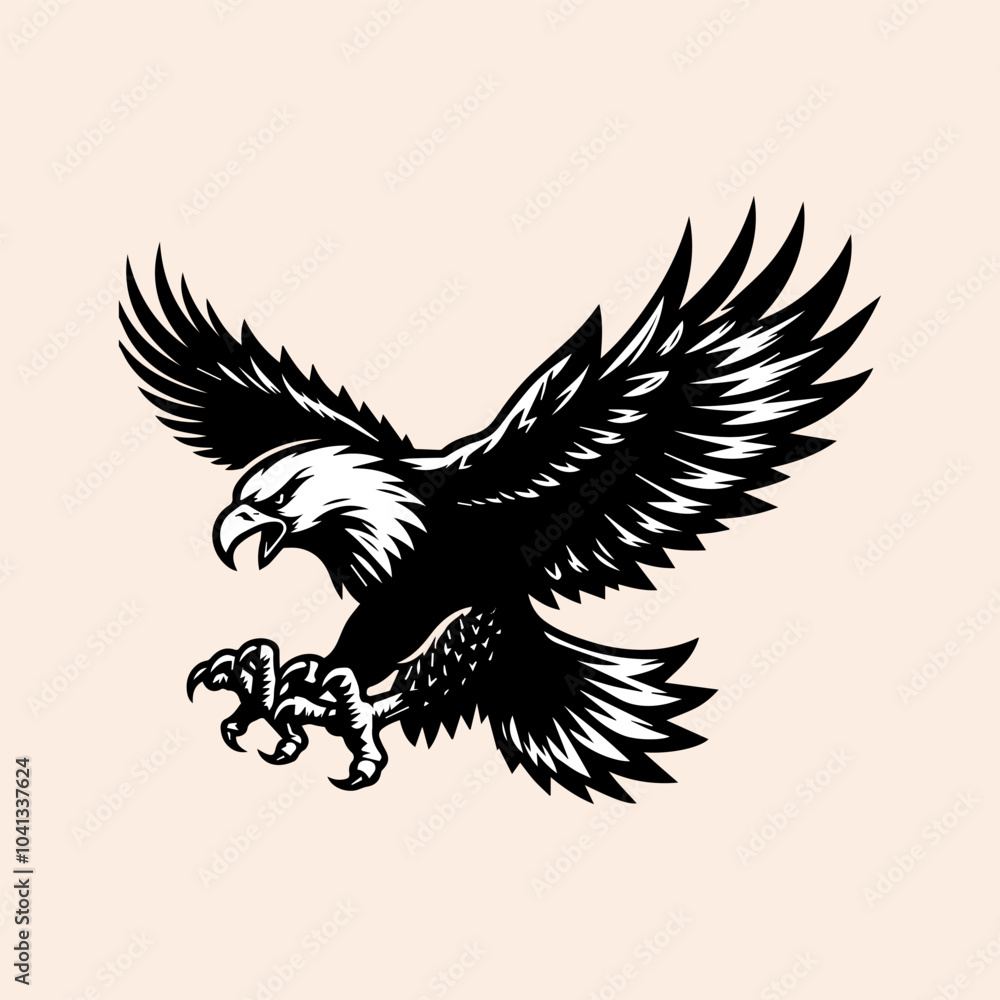 Fototapeta premium eagle silhouette illustration