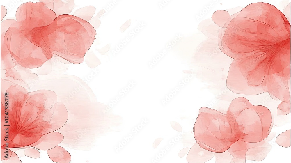 A vibrant abstract red watercolor background, with soft, fluid shapes blending together in an artistic ultra-wide format.