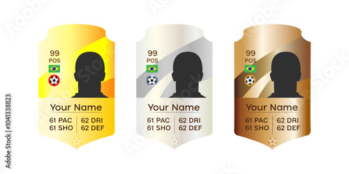 football player cards with gold silver bronze