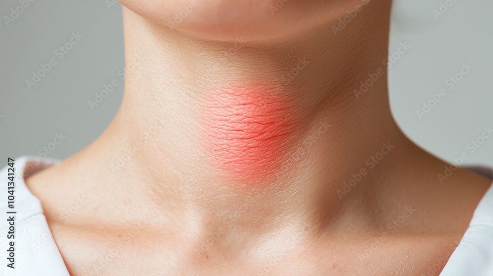 Close up of Dry and Irritated Skin on a Woman s Neck Close up of Dry and Irritated Skin on a Woman s Neck