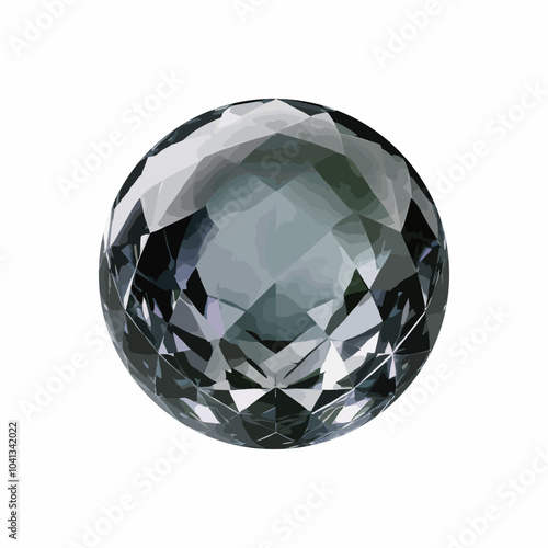 A spherical gemstone design with transparent brilliance, exuding a sense of luxury.