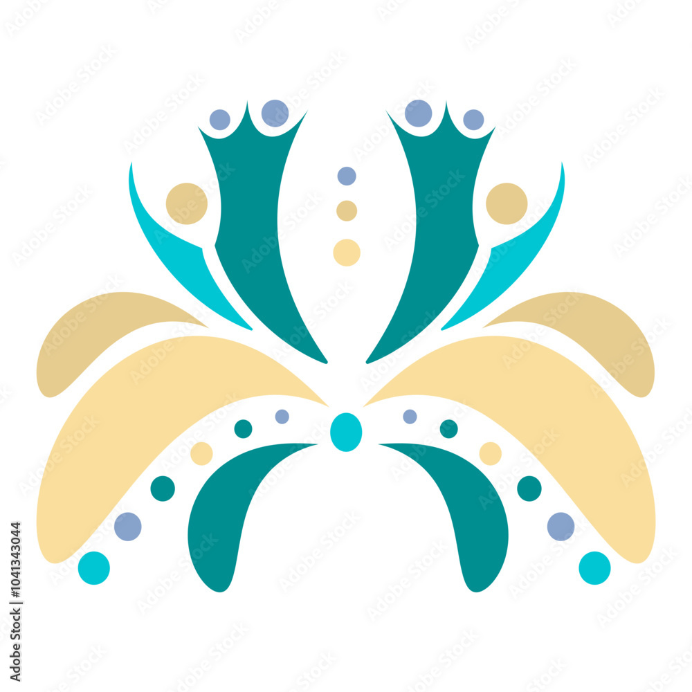 Naklejka premium olorful decorative design featuring vibrant shapes and patterns