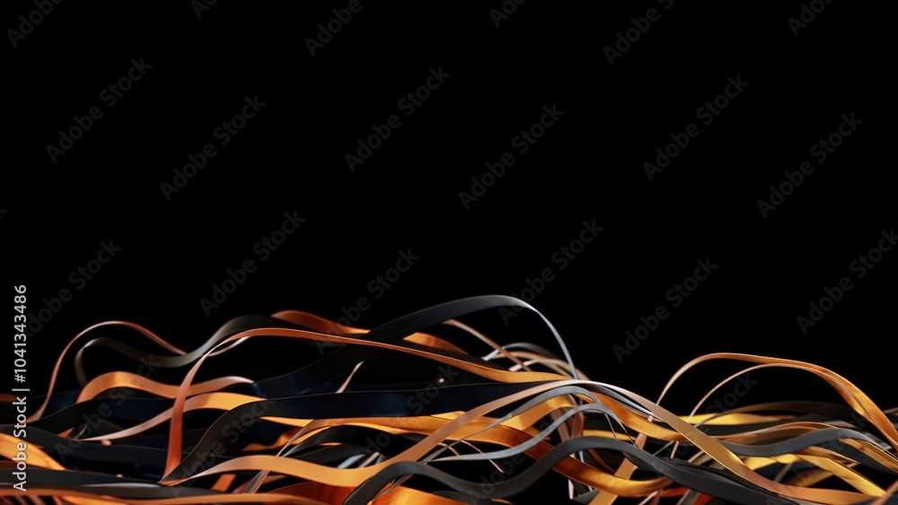 This stunning display features vibrant orange and bold black ribbons on a sleek black background, perfect for enhancing visual appeal in digital art and creative projects This stunning display features vibrant orange and bold black ribbons on a sleek black background, perfect for enhancing visual appeal in digital art and creative projects