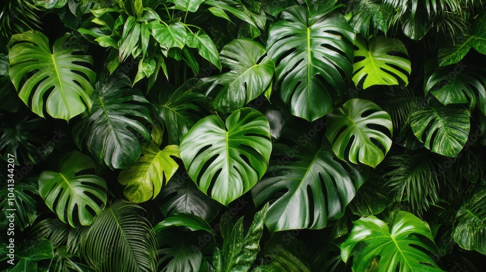 Lush Green Rainforest Leaves and Lianas Lush Green Rainforest Leaves and Lianas