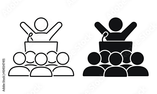 Conference, public speaking symbol. Illustration vector	