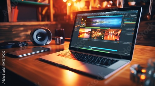 Laptop with Video Editing Software