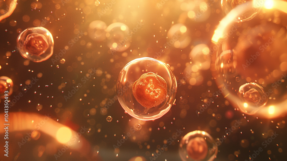 Microscopic view of a cell undergoing apoptosis, with visible shrinking ...