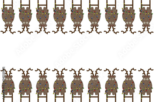 Funny Christmas Frame template design with cute Capybara border and copy space. Vector XMAS Frame isolated transparent background can used discord banner postcard cover. EPS 10