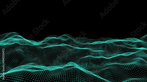 Plexus Motion graphic. Dynamic backdrop. Blue and violet colors. Wavy lines animated background. Futuristic neon waves.	 photo