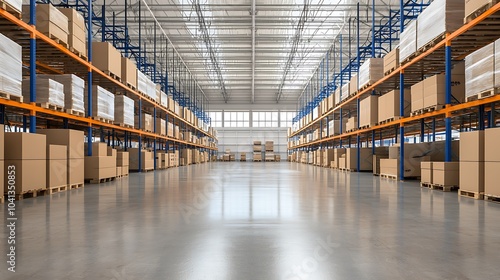 Wallpaper Mural Spacious warehouse interior highlighting organized storage solutions for efficient inventory management and logistics Torontodigital.ca