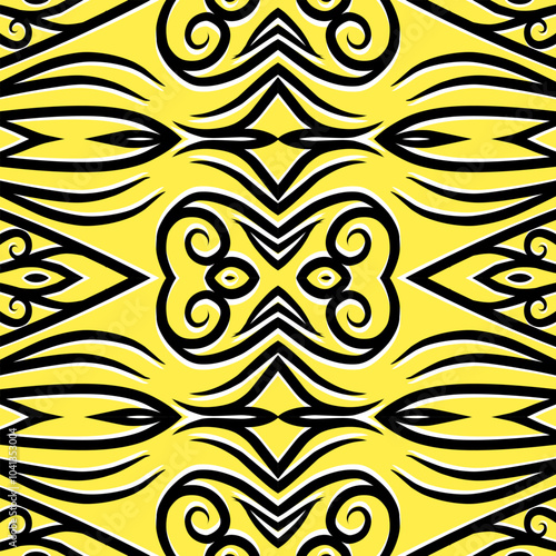 SIMPLE ART seamless batik dayak square pattern background design