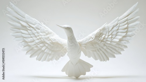 Elegant White Bird Sculpture