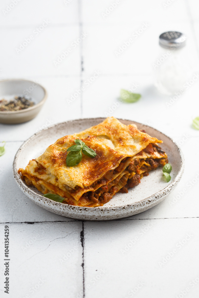 Homemade lasagna with minced beef Homemade lasagna with minced beef