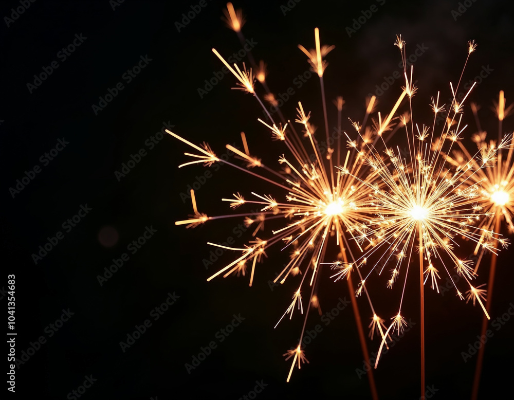 a close up of sparklers are sparkling on a black background a close up of sparklers are sparkling on a black background