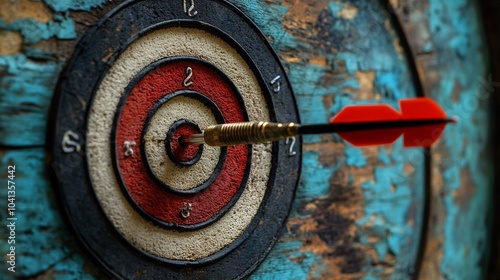 Bullseye target darts labeled as business goals and strategies visually representing the precision required to hit key objectives and achieve successful business outcomes
