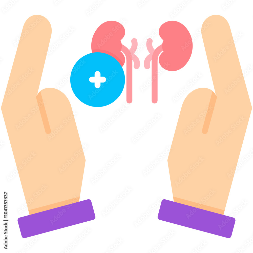 Obraz premium Kidney Support Icon