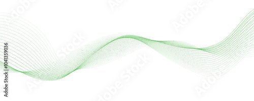 Abstract background with green wavy lines. Vector illustration