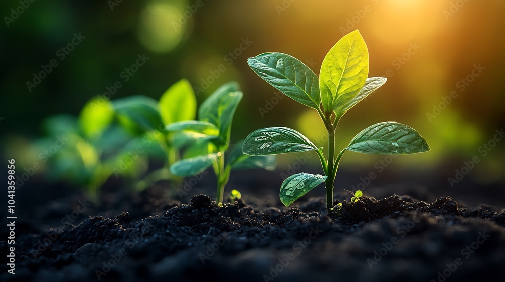 Conceptual image of growing plant leaves shaped like dollar bills symbolizing the concept of financial growth investment success and business profitability Conceptual image of growing plant leaves shaped like dollar bills symbolizing the concept of financial growth investment success and business profitability