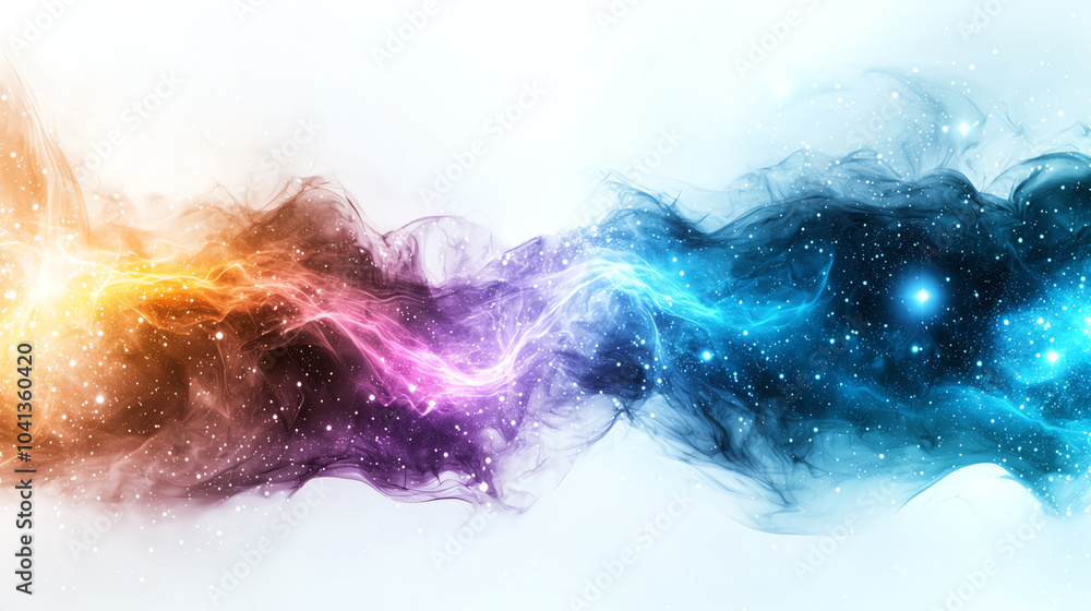 Obraz premium Captivating gradient teal and purple galaxy background with stars a cosmic visual experience for design and creativity