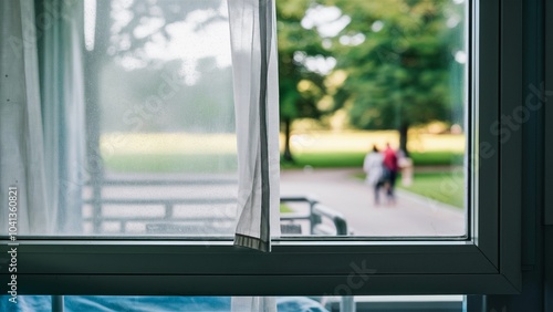 Hospital Room Window Overlooking a Quiet Park