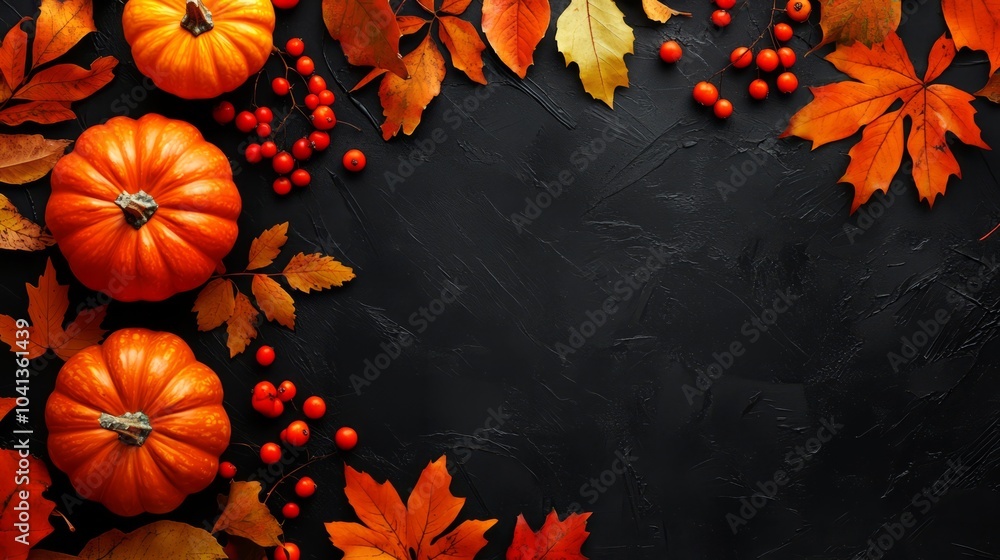 Autumn Pumpkins and Leaves Autumn Pumpkins and Leaves