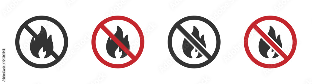 No fire vector icon. Fire prohibited vector icon. No fire icon. Fire is not allowed sign No fire vector icon. Fire prohibited vector icon. No fire icon. Fire is not allowed sign