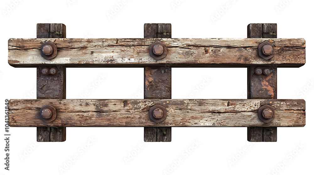 Obraz premium top view of railway rails isolated on white background