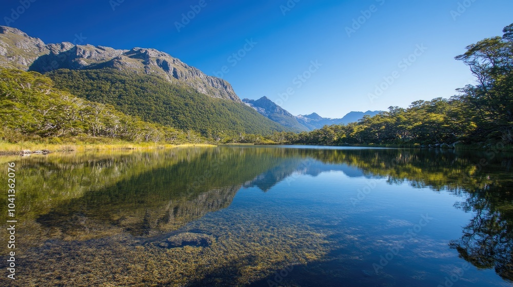 Tranquil Lake with Mountain Landscape Reflection Tranquil Lake with Mountain Landscape Reflection